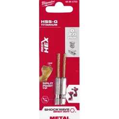 Milwaukee Red Hex shockwave™ HSS-Tin metalbor 2 mm