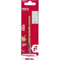 Milwaukee Red Hex shockwave™ HSS-Tin metalbor 6 mm