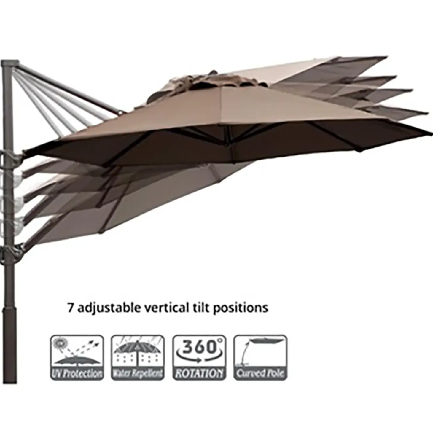 New york hængeparasol 3x4m taupe