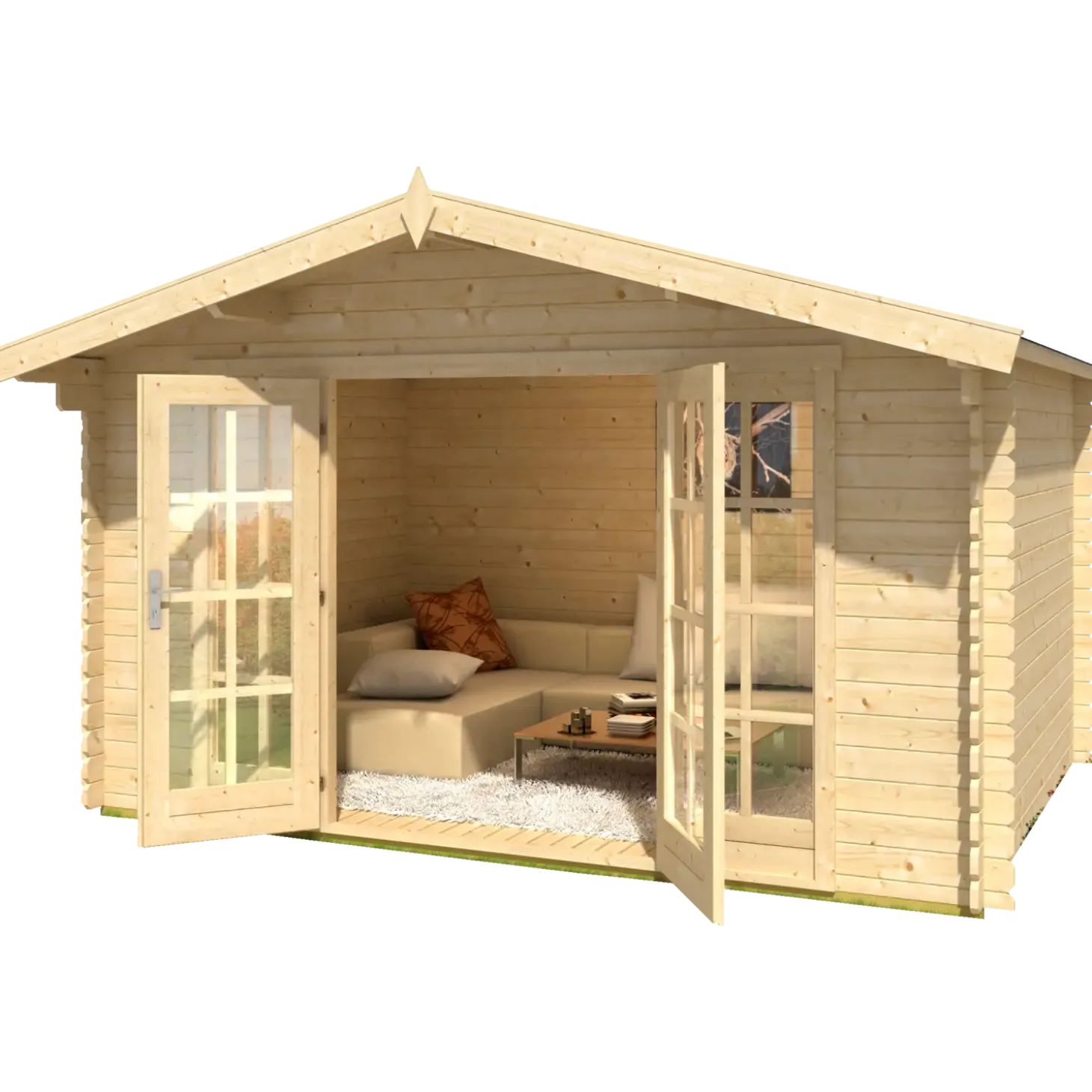 Nils hytte med dobbeltdør og vinduer, 10,12 m²