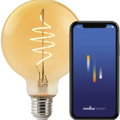 Nordlux smart pære LED E27 G95 4,7W ravfarvet