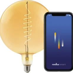 Nordlux smart pære LED E27 G200 4,7W ravfarvet