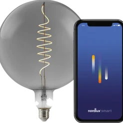Nordlux smart pære LED E27 G200 4,7W røgfarvet