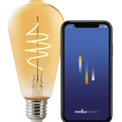 Nordlux smart pære LED E27 ST64 4,7W ravfarvet