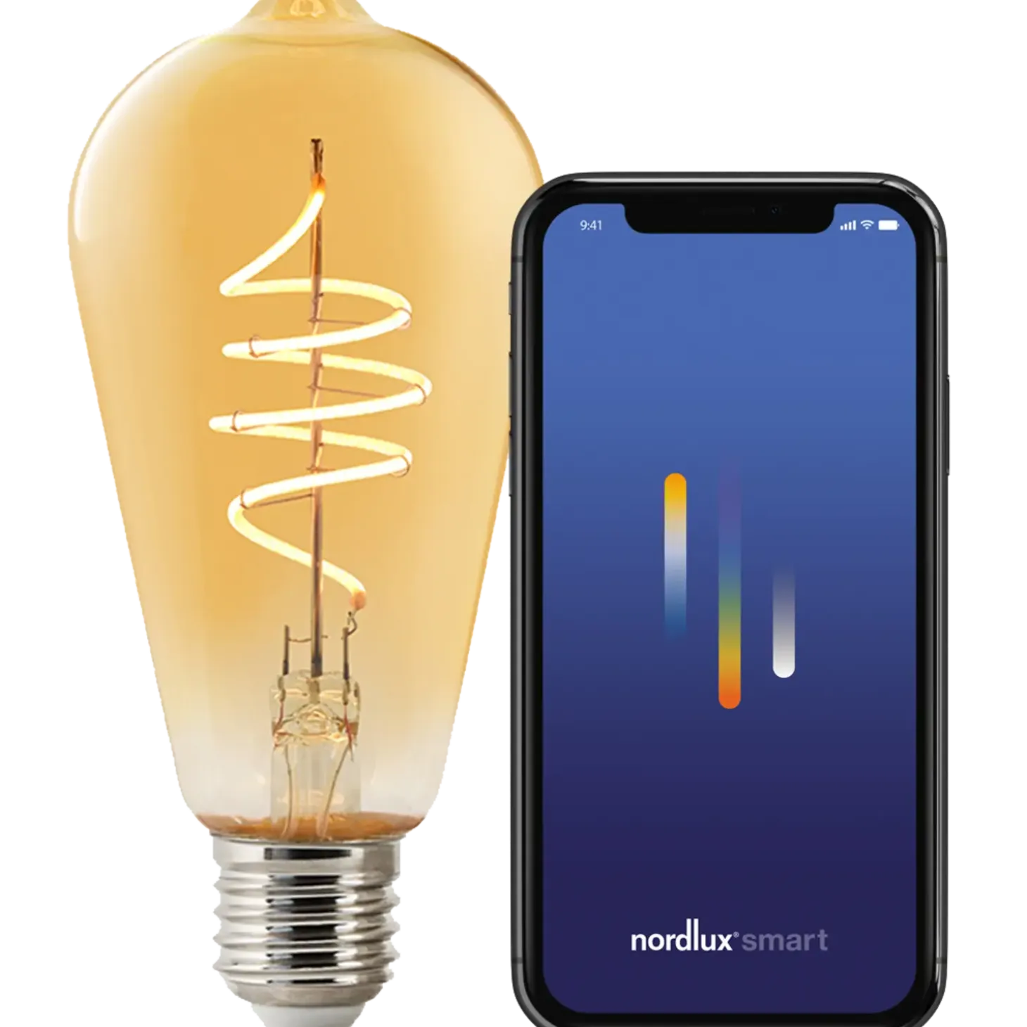 Nordlux smart pære LED E27 ST64 4,7W ravfarvet