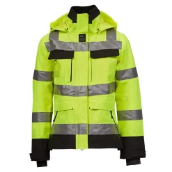 Ocean Åbo Stretch vandtæt arbejdsjakke dame hi-vis gul/sort str. XS