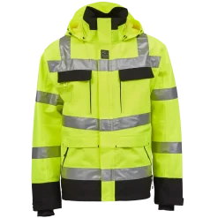 Ocean Åbo Stretch vandtæt arbejdsjakke herre hi-vis gul/sort str. M