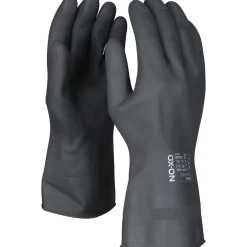 OX-ON Chemical Comfort 6300 latex handske sort str. CE 10