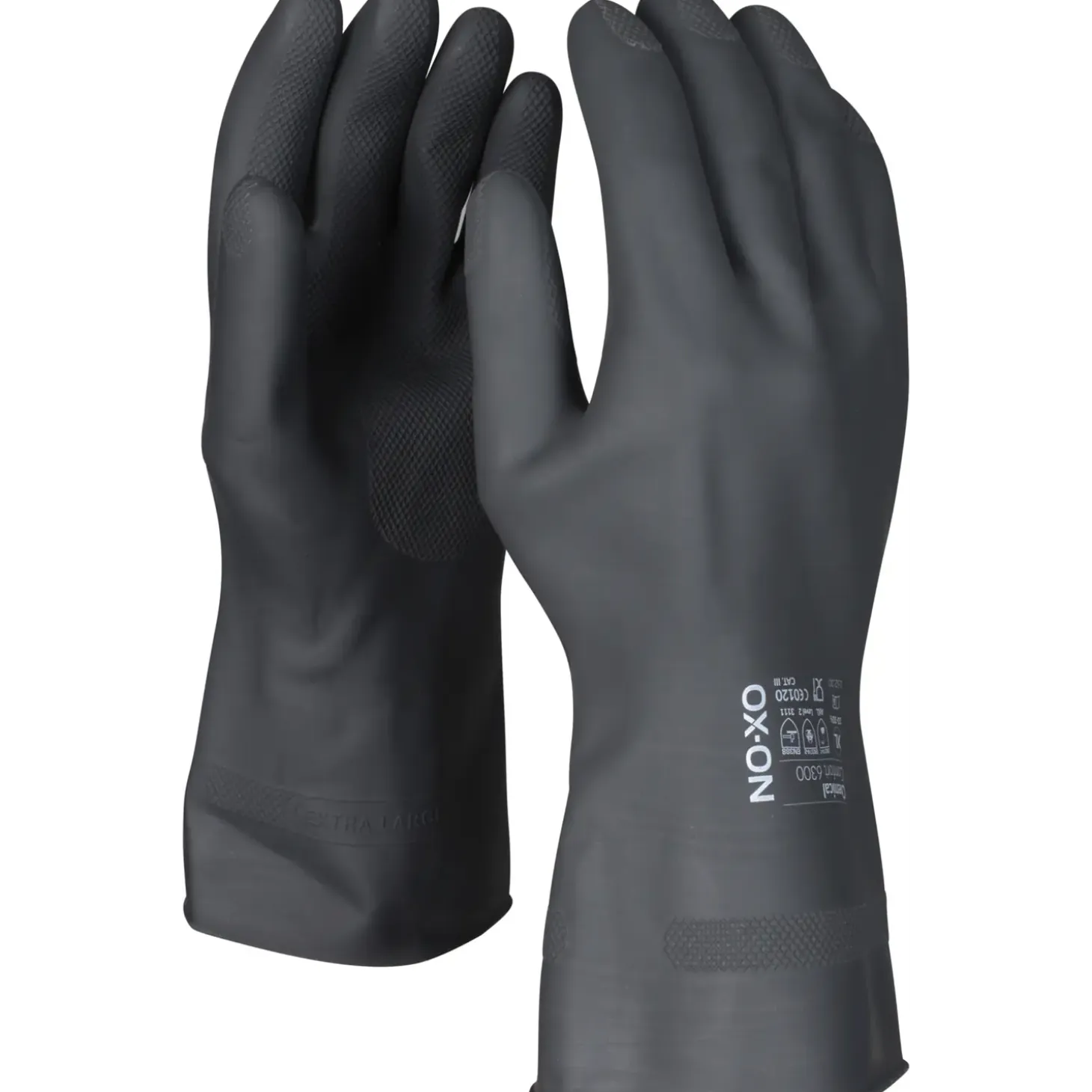 OX-ON Chemical Comfort 6300 latex handske sort str. CE 10