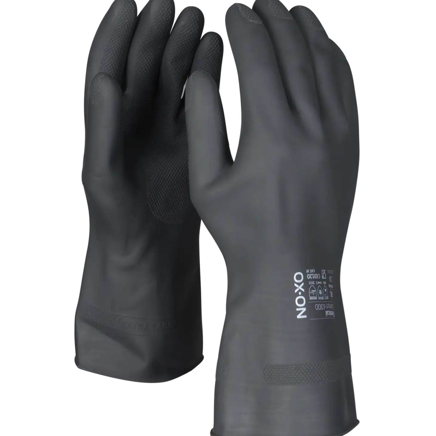 OX-ON Chemical Comfort 6300 latex handske sort str. CE 10