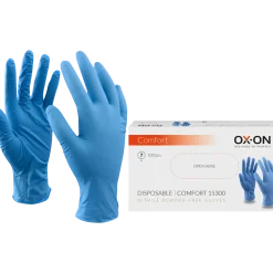 OX-ON engangshandsker comfort 15300 str. 10 blå