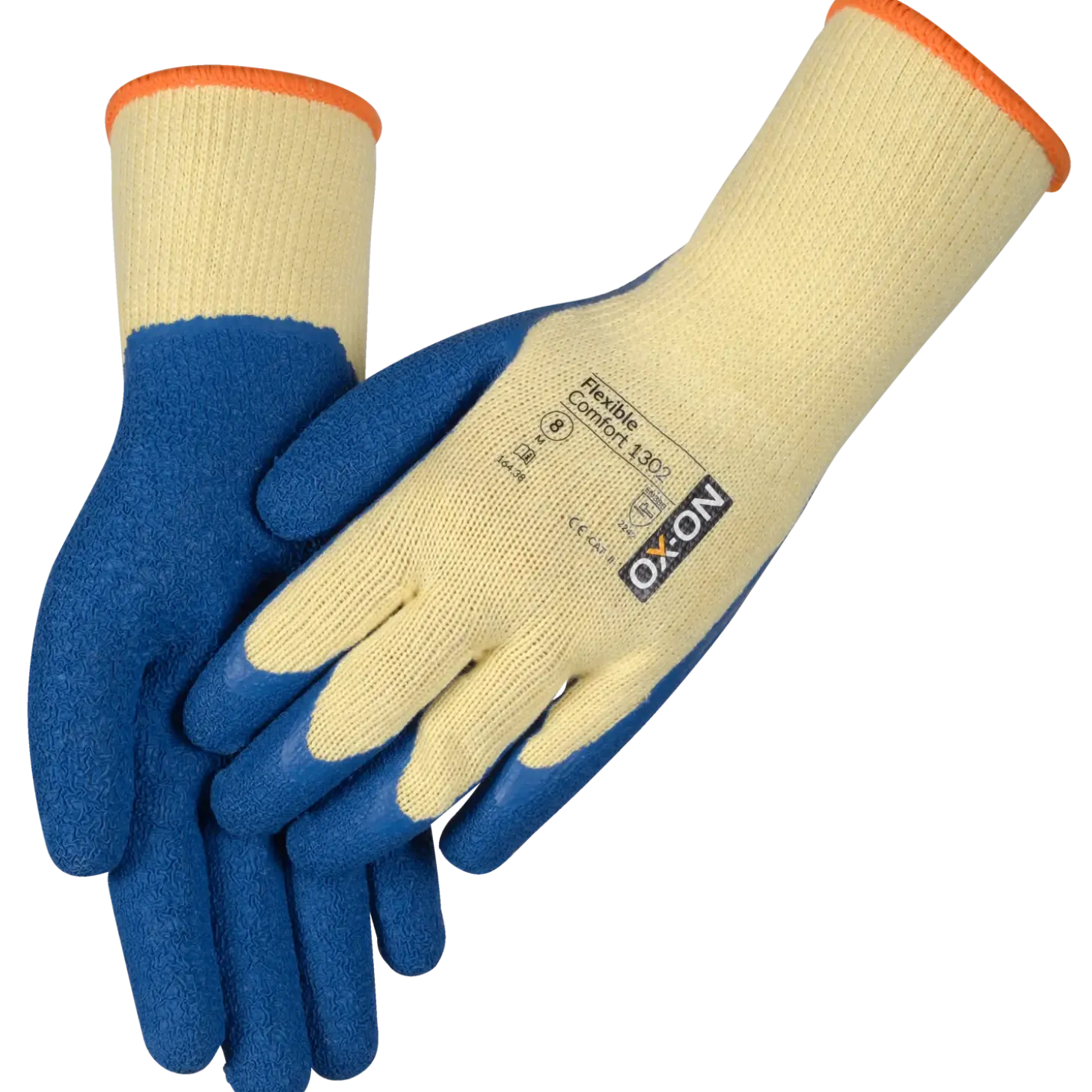 OX-ON Flexible Comfort 1302 handske gul/blå str. CE 08