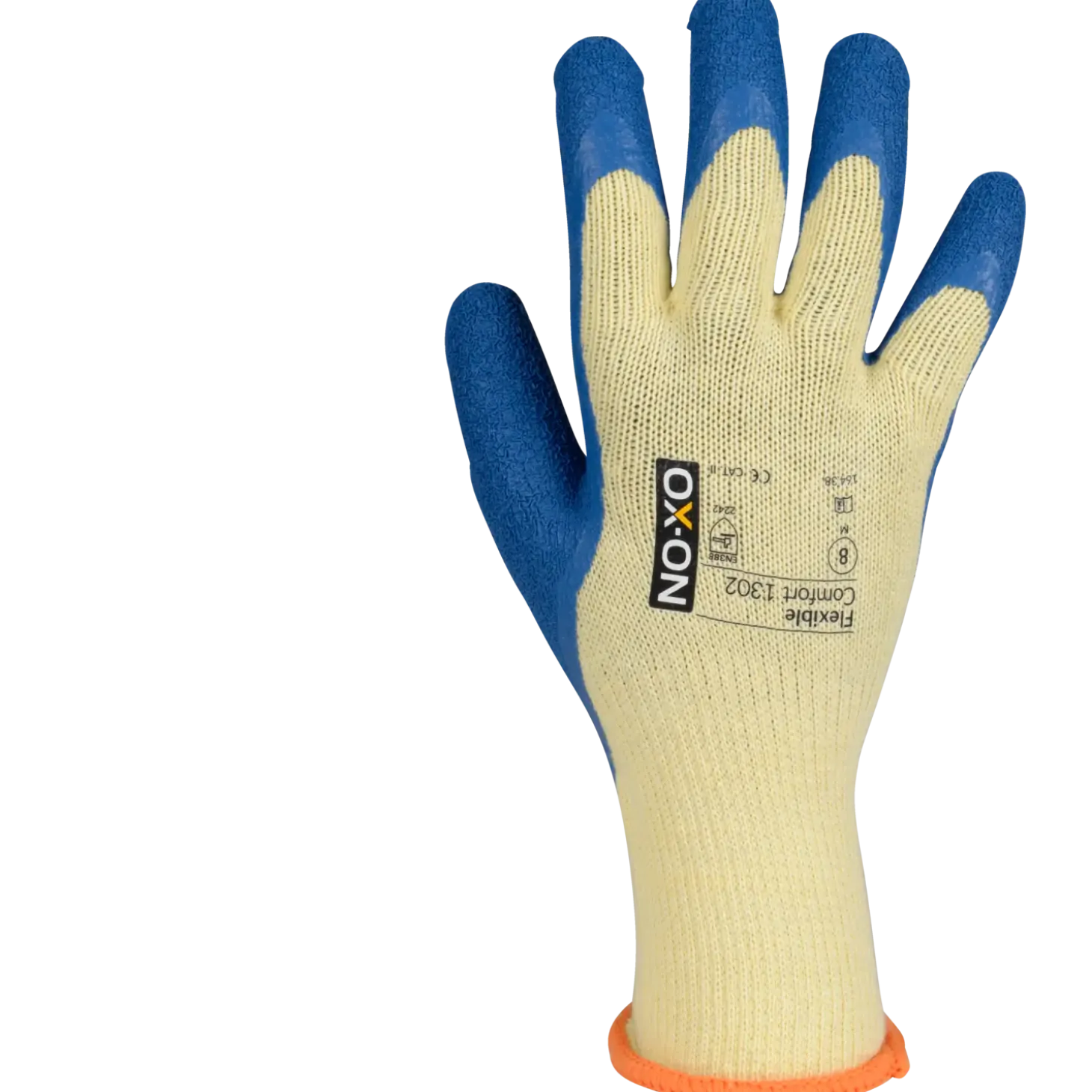 OX-ON Flexible Comfort 1302 handske gul/blå str. CE 08