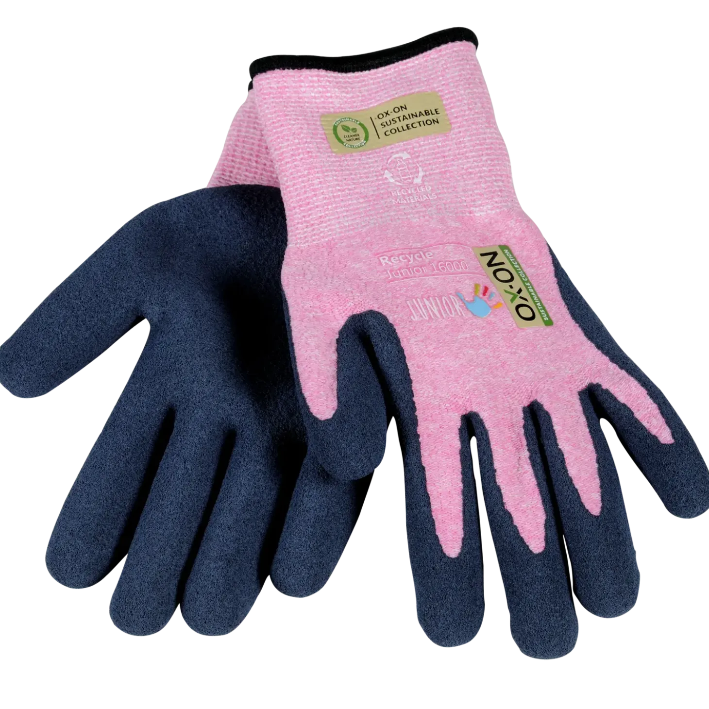 OX-ON 16000 Recycle Junior arbejdshandsker str. 4-6 år pink