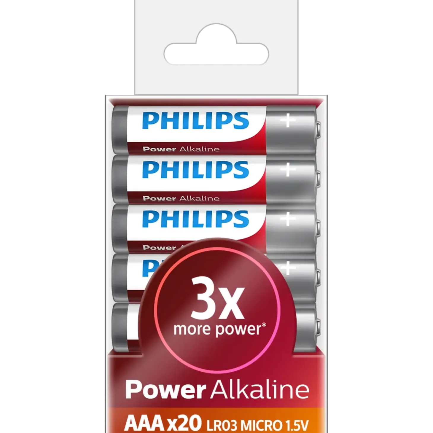 Philips Alkaline LR03/AAA batteri 20 stk.