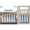 Philips Alkaline LR6/AA batteri 6+4 stk.