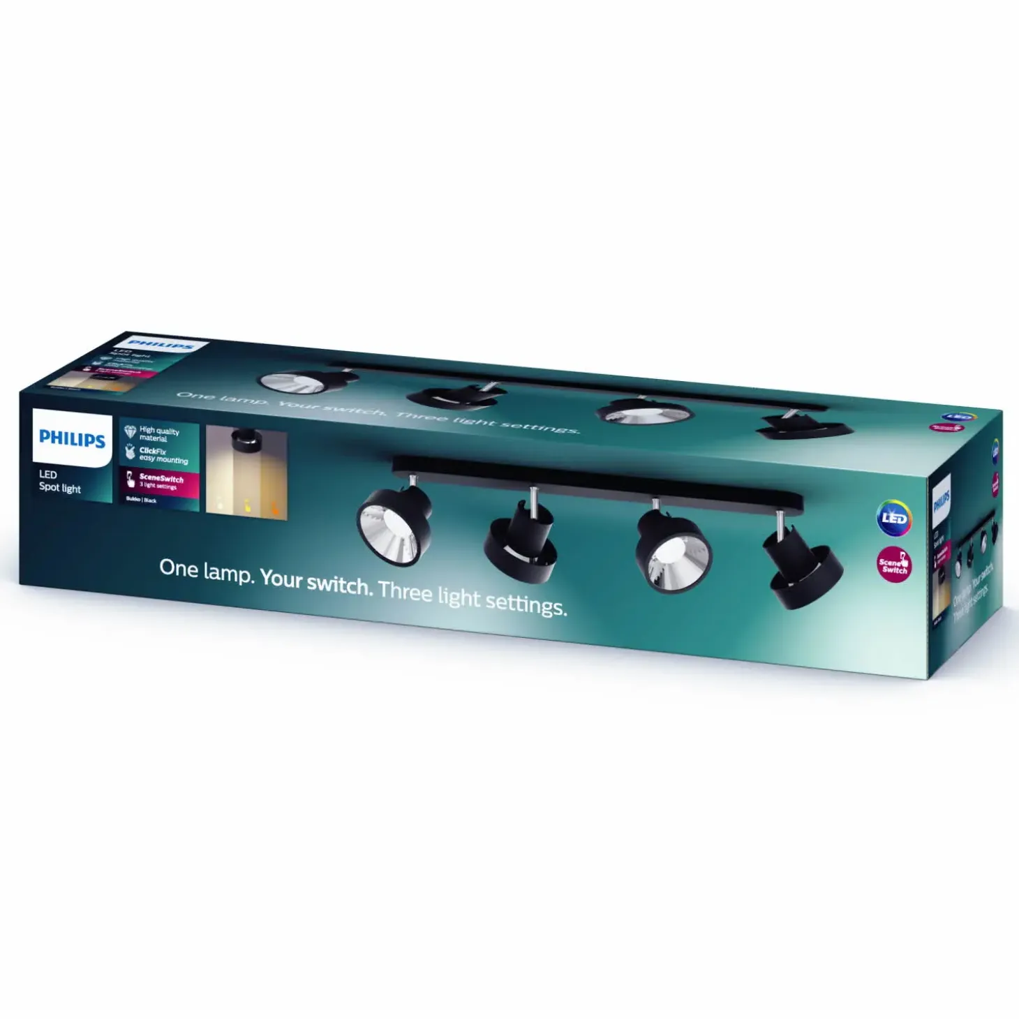 Philips Bukko Single spot 4x4,3W sort