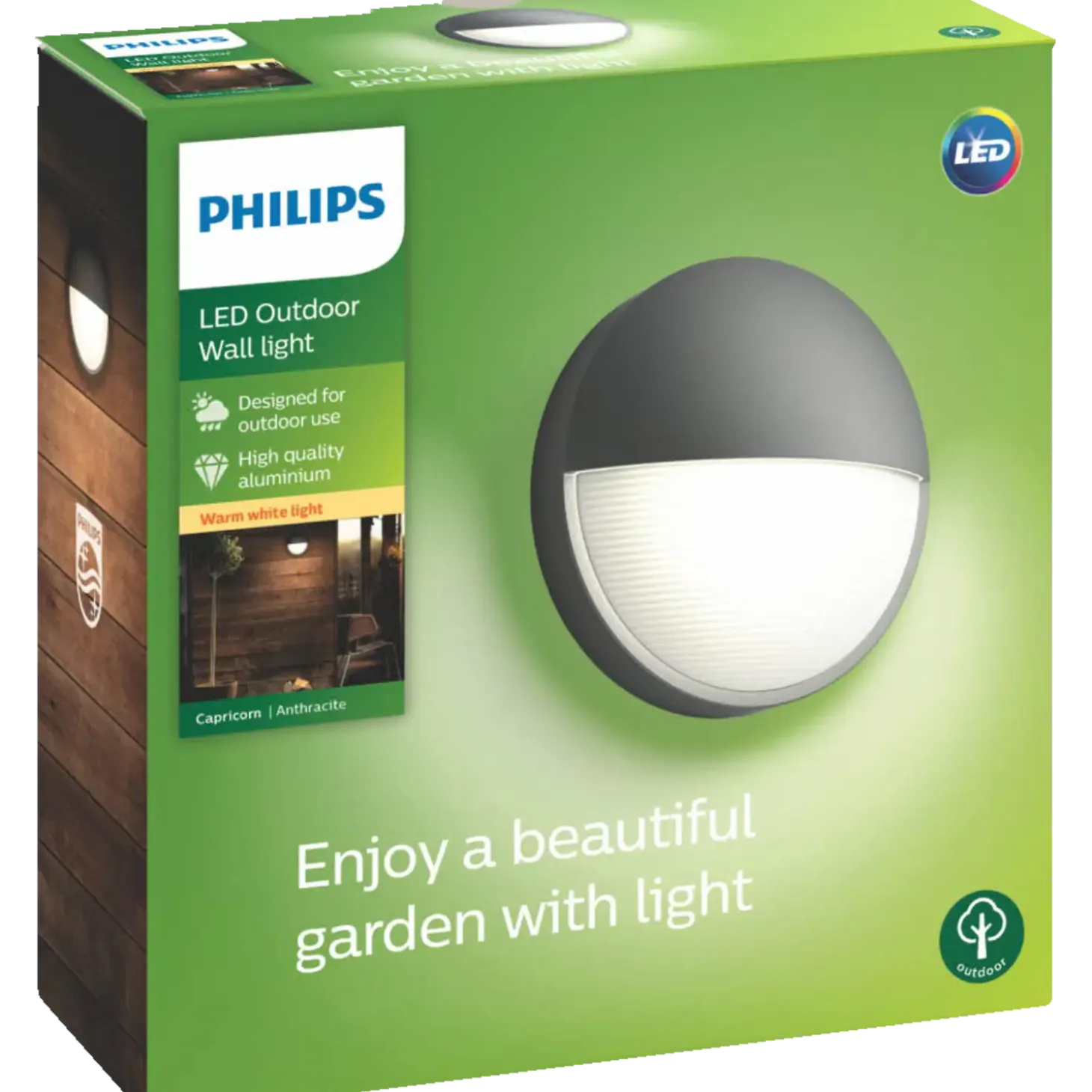Philips Capricorn udendørs væglampe antracit