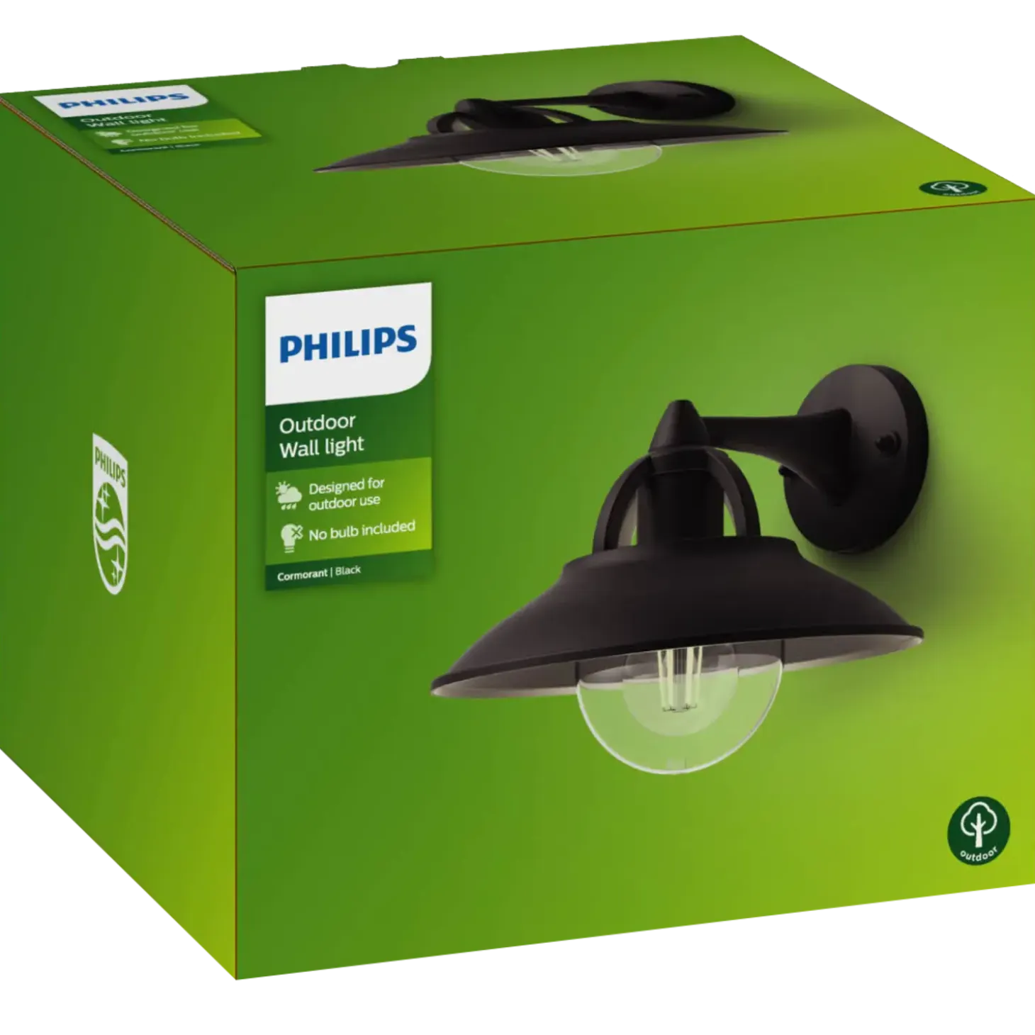Philips Cormorant udendørs væglampe sort
