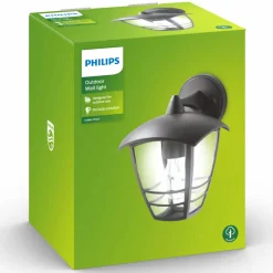 Philips Creek udendørs væglampe med nedad lys sort