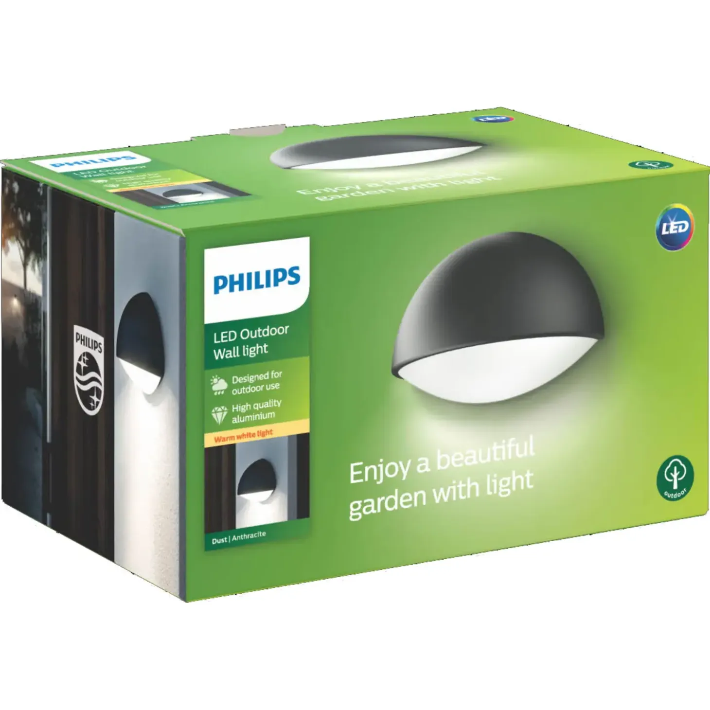 Philips Dust udendørs væglampe antracit