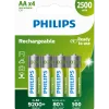 Philips genopladelig batteri 2500mAh HR6/AA 4 stk.
