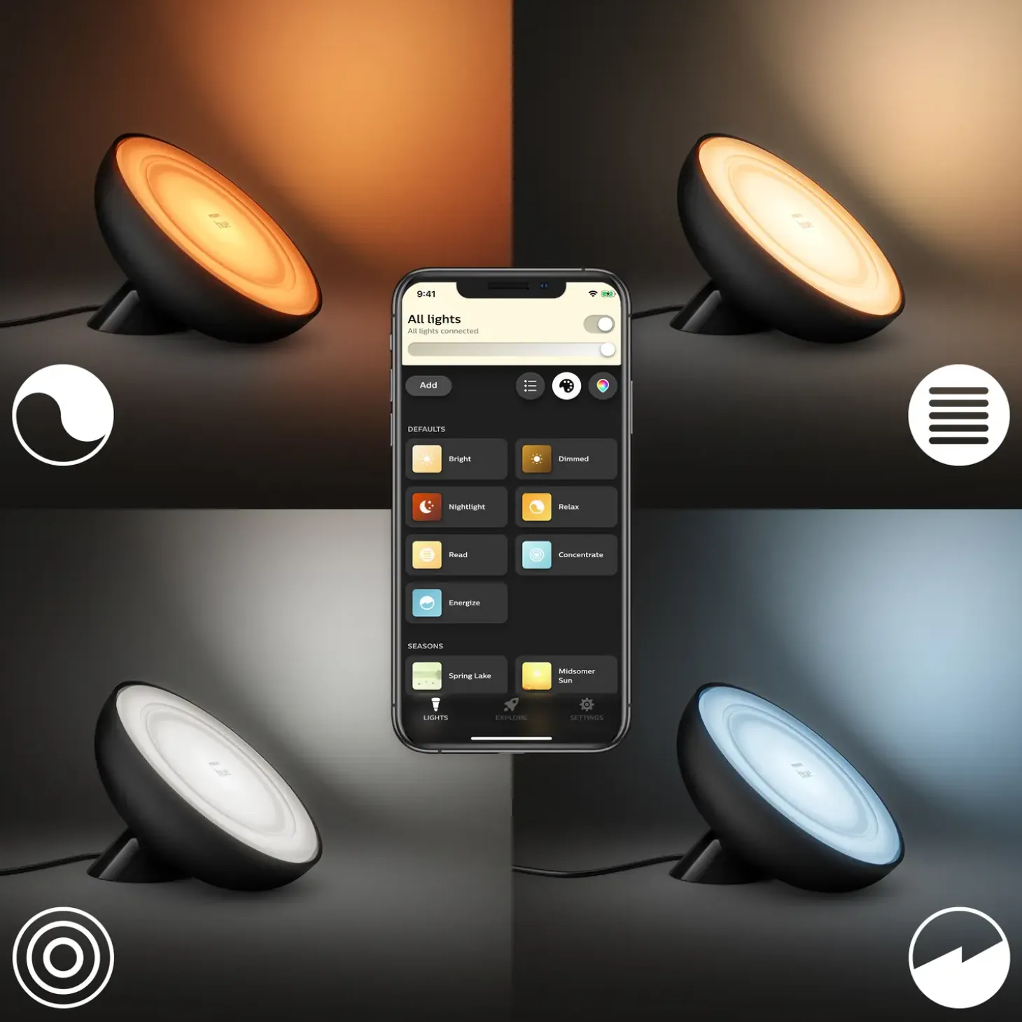 Philips Hue Bloom bordlampe LED sort