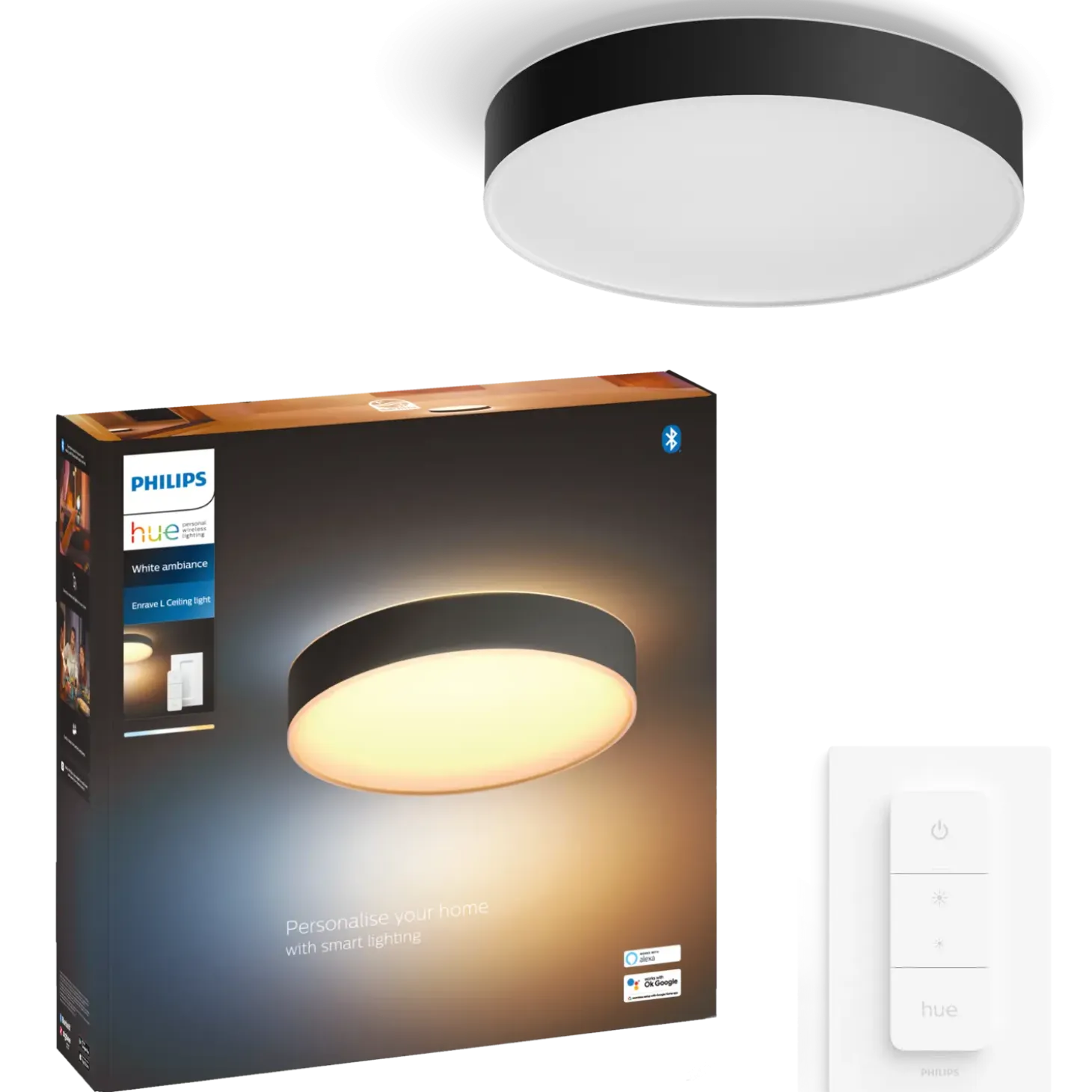 Philips Hue Enrave L plafond Ø42,5 cm 33,5W sort