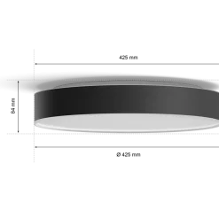 Philips Hue Enrave L plafond Ø42,5 cm 33,5W sort