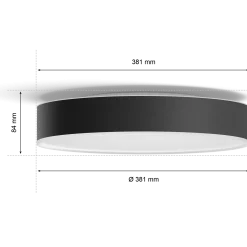 Philips Hue Enrave M plafond Ø38,1 cm 19,2W sort