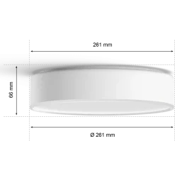 Philips Hue Enrave S plafond Ø26,1 cm 9,6W hvid