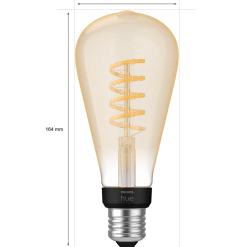 Philips Hue LED edison pære E27 7W ST72 filament hvid ambiente