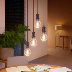 Philips Hue LED globe pære E27 7W G93 filament hvid ambiente