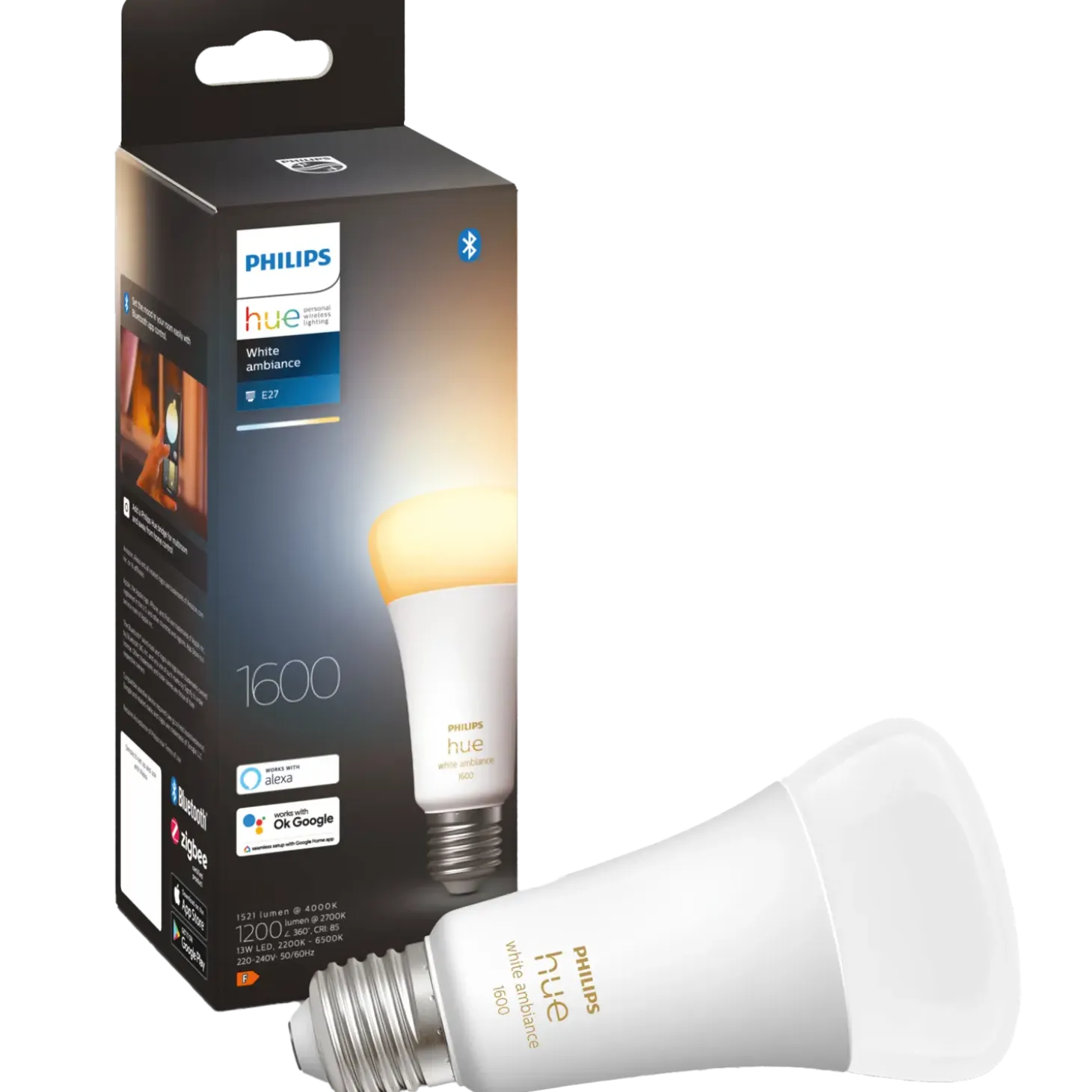 Philips Hue LED pære E27 13W A67 hvid ambiente