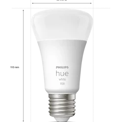 Philips Hue LED pære E27 9,5W A60 hvid LED