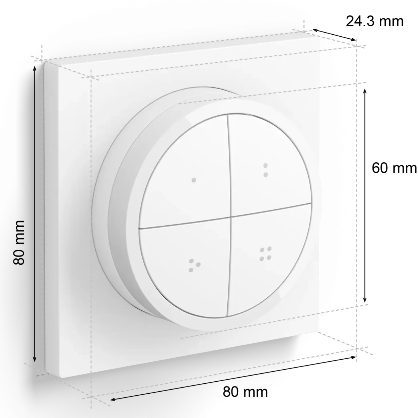 Philips Hue tap dial switch trådlæs kontakt hvid