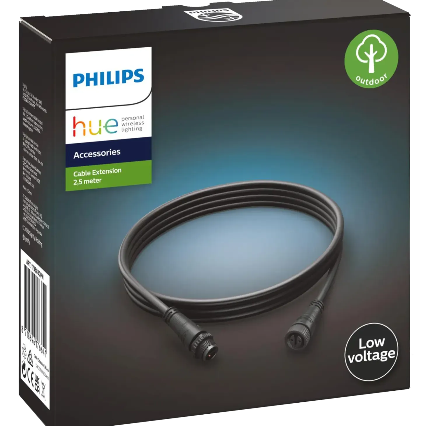Philips Hue udendørs forlængerkabel 2,6 m sort