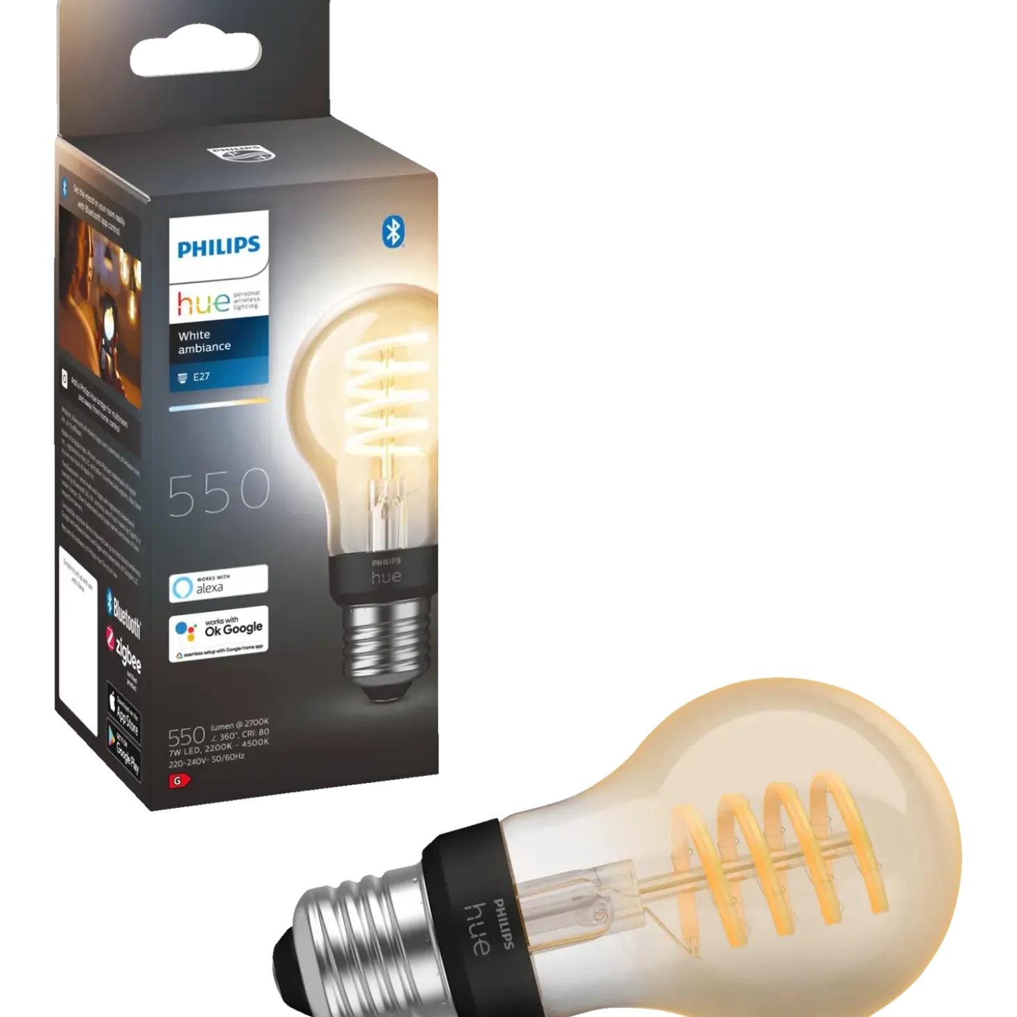 Philips Hue White ambiance Filament pære E27 LED