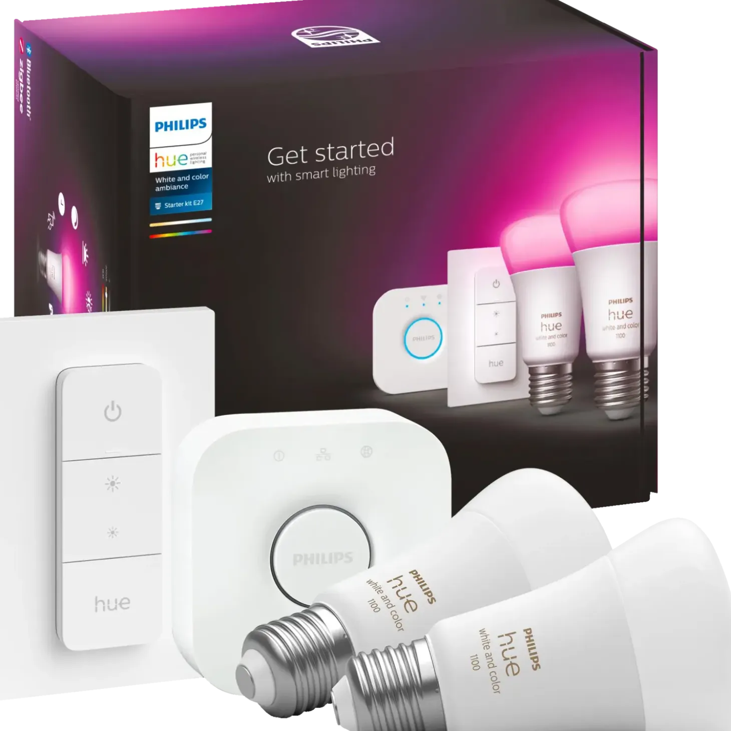 Philips Hue White and color ambiance startsæt E27