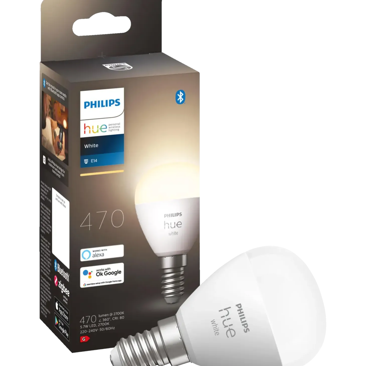 Philips Hue White pære Krone E14 LED