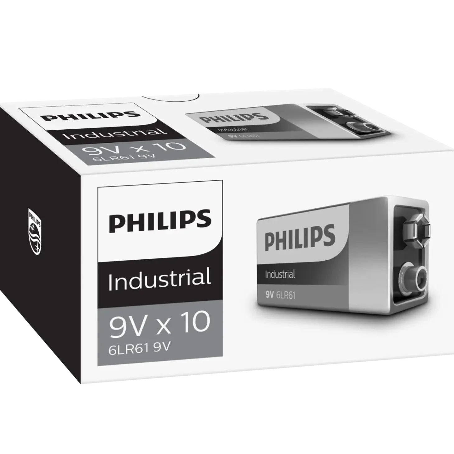 Philips Industrial 9V (LR61) batteri - pk. á 10 stk.