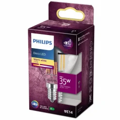 Philips Krone Topforspejl LED pære E14 35W klar