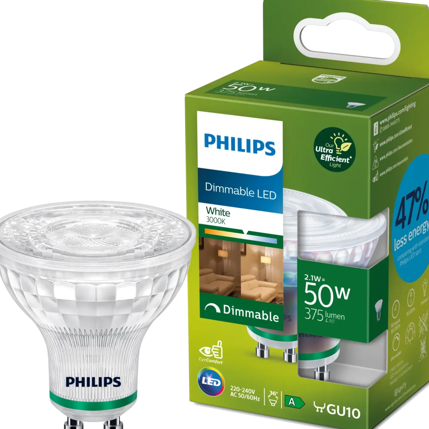 Philips PAR16 LED-spot GU10 50W hvid