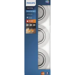 Philips Shellbark indbygningsspot 4.5W krom 3 stk