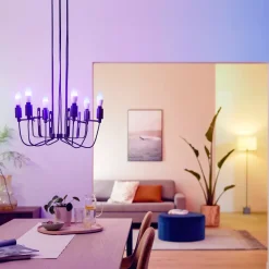 Philips Smart LED farve kertepære E14 4,9W C37 2-pak