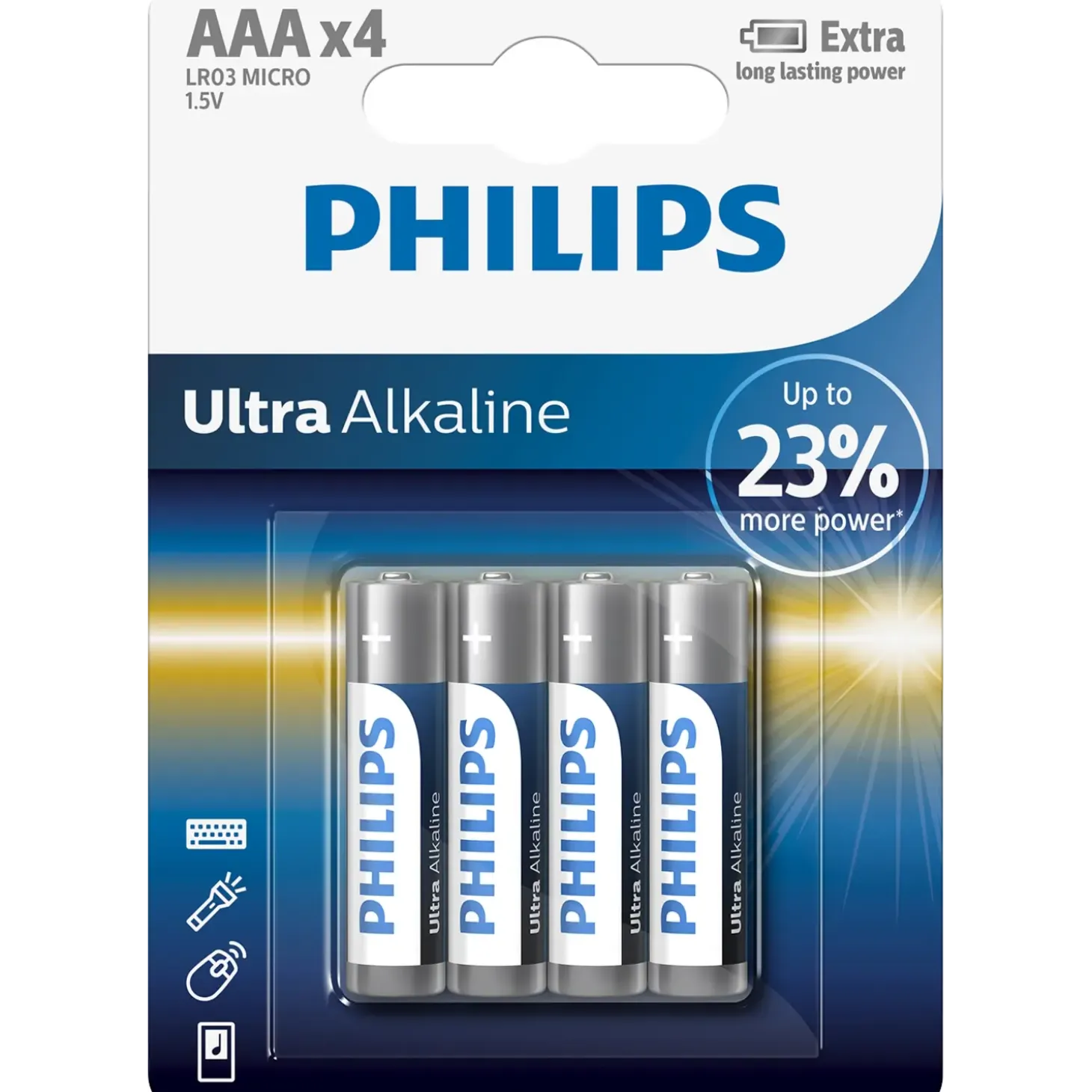 Philips Ultra alkaline LR03/AAA batteri 4 stk.