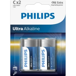 Philips Ultra alkaline LR14 batteri - pk. á 2 stk.