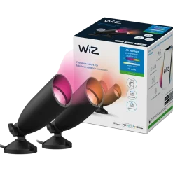 Philips WiZ udendørs bedlamper spot startsæt 10W sort
