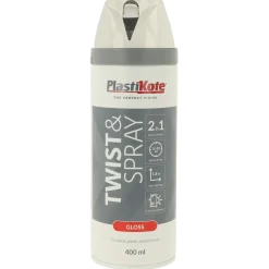 Plasti-Kote twist spraymaling 400 ml blank hvid