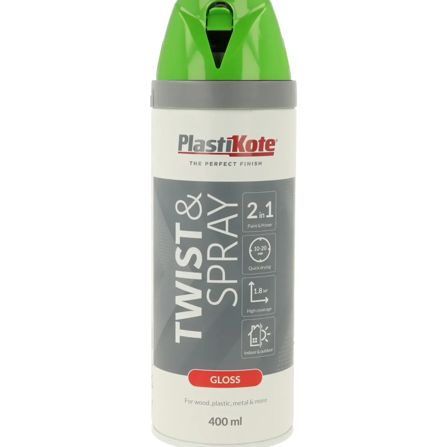 Plasti-Kote twist spraymaling 400 ml blank grøn